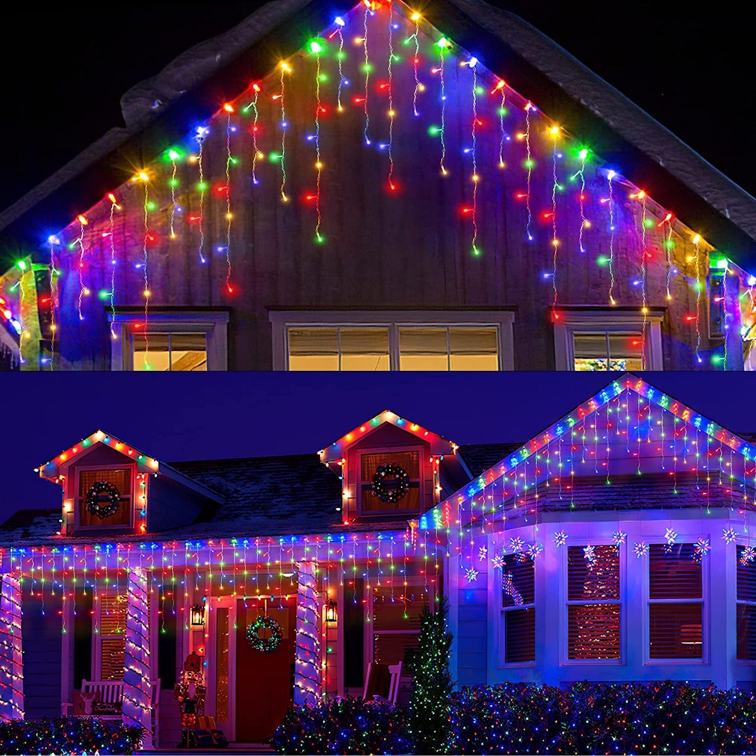 Outdoor Decorations -400 LED 33ft 8 Modes Curtain Fairy String Light