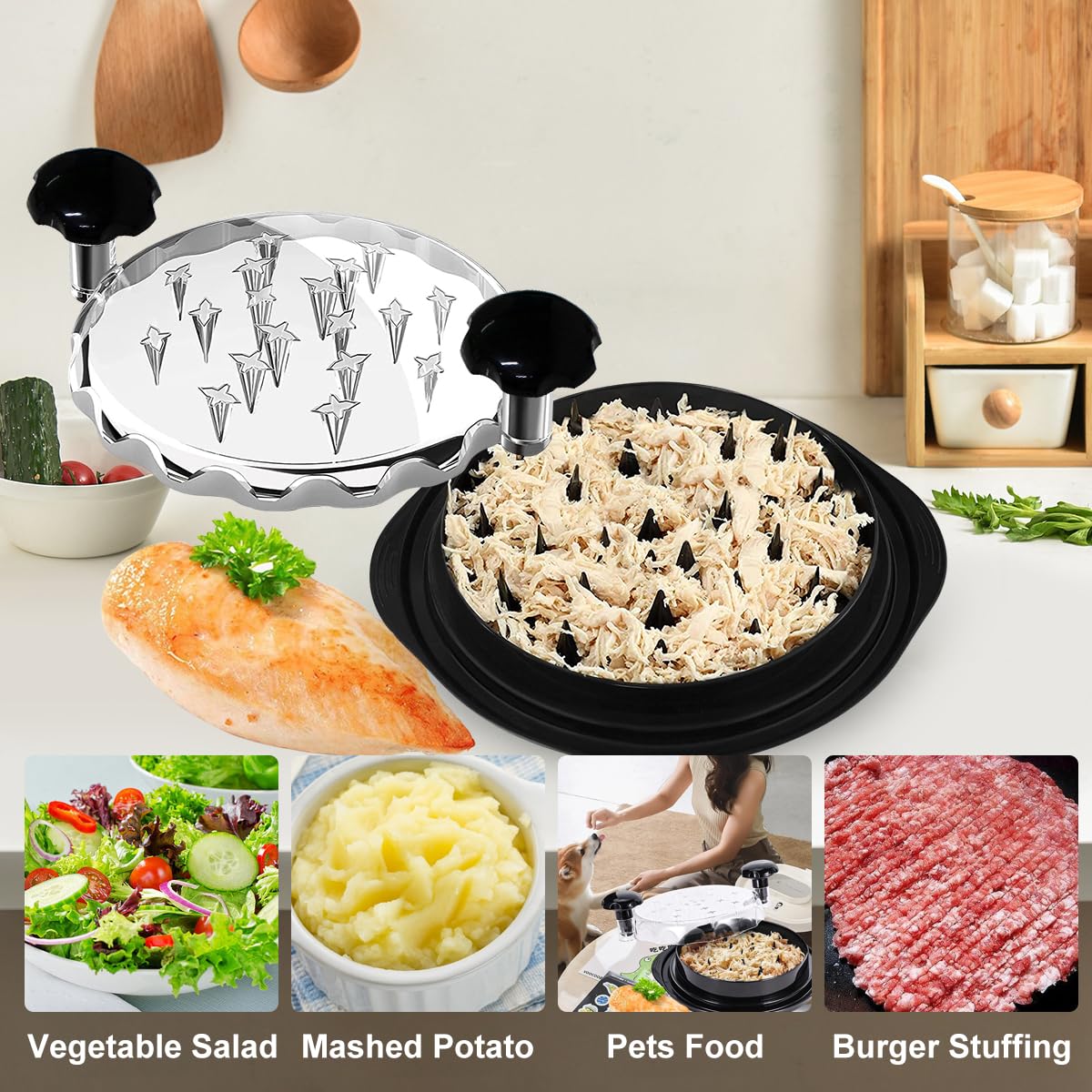 Chicken Breast Shredder Tool Machine for Ground Food, 🥩Meat & 🥬Vegetables
