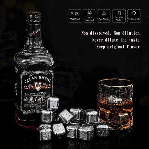 Metal Ice Cubes Chilling Stones