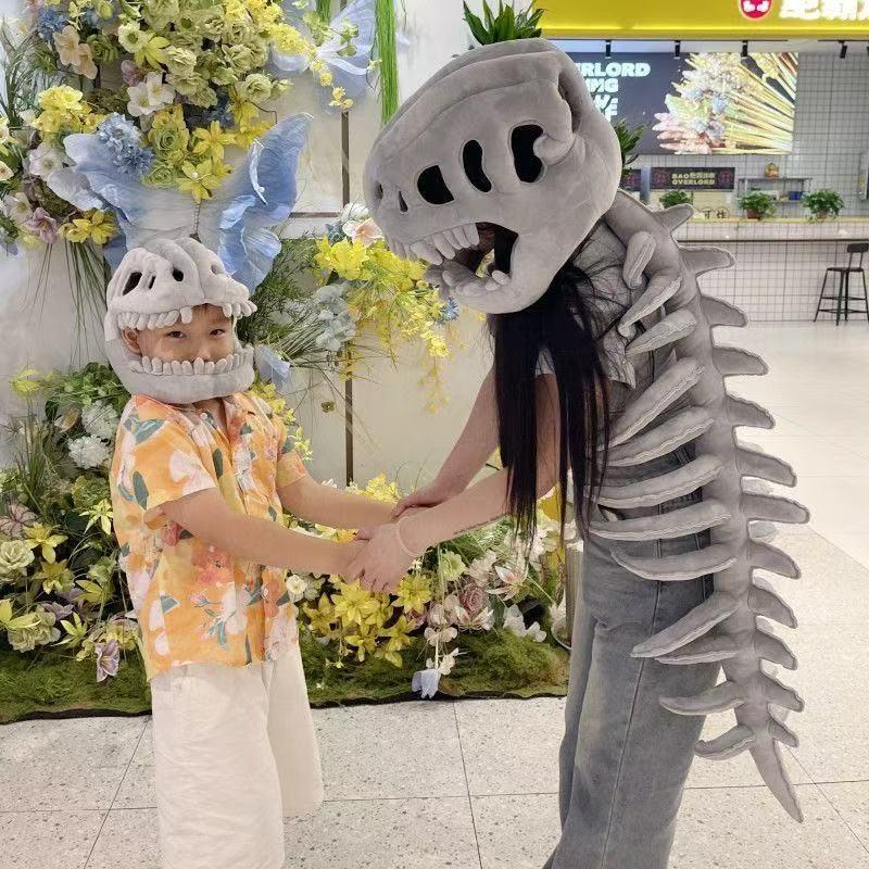 🎅Christmas Sale🎅New Dinosaur Skeleton Headgear Mask Tyrannosaurus Skull Domineering Funny Dinosaur Bone Doll Gift