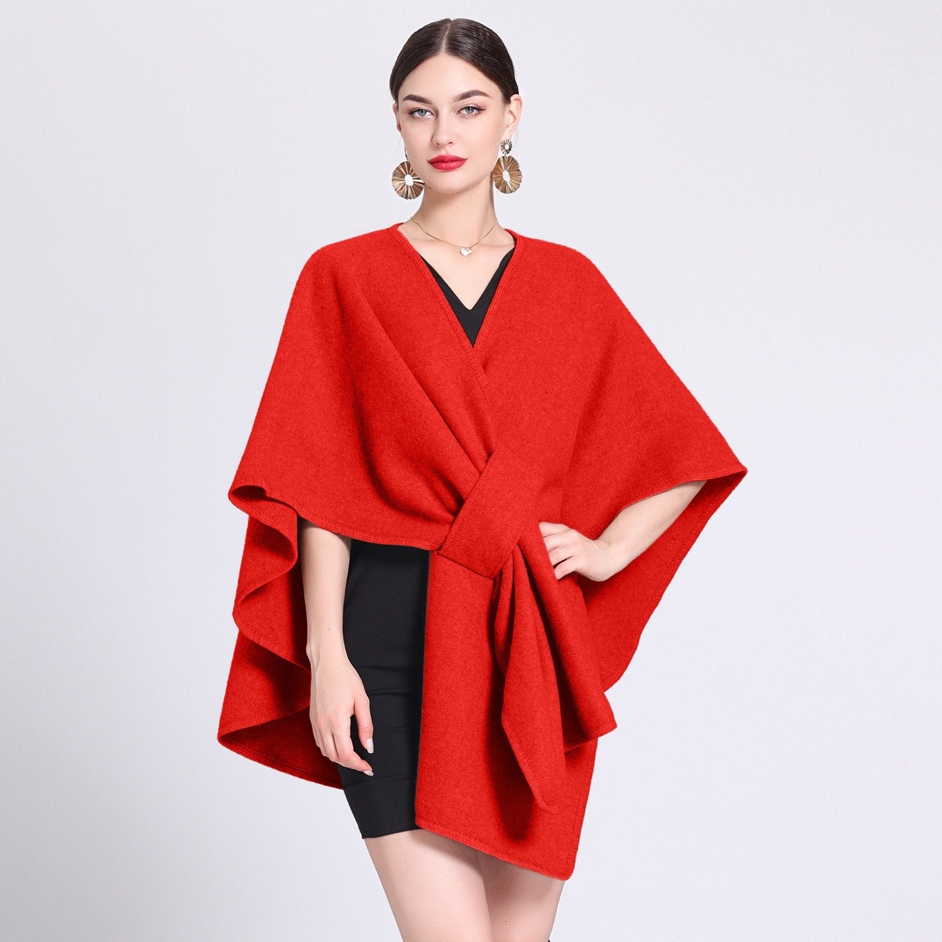 🏆Flash Sale⚡69K+ ✨2025 NEW Women's Solid Color Cashmere Cape Shawl
