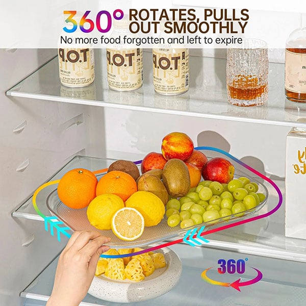 2023 New 360° Rotating Tray Refrigerator Organizer