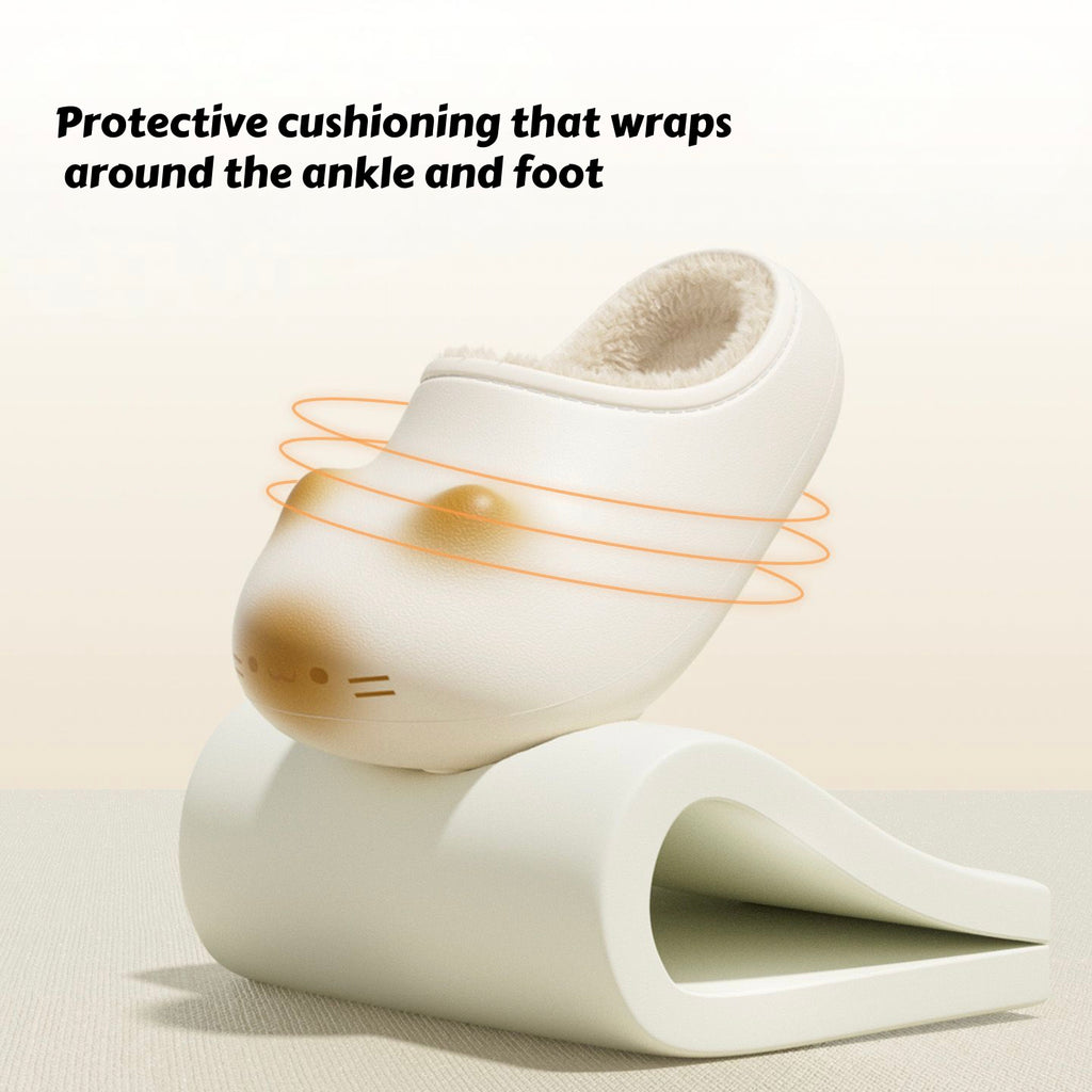 Cat Paws Footprints Fluffy Plush Fleece Height Increase Slippers for Winter Girls Gift Idea