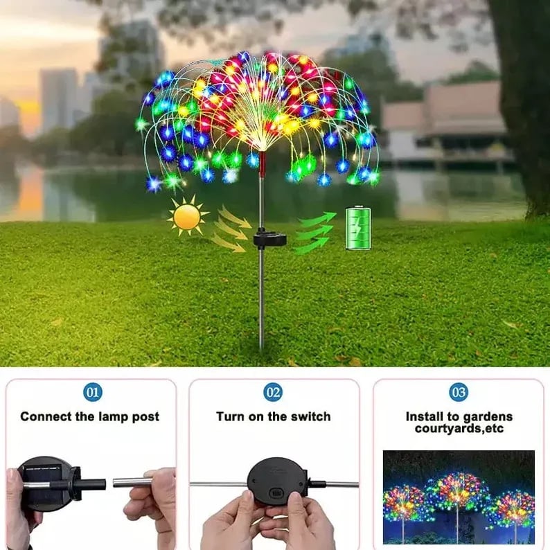 🔥Waterproof  Solar Garden Fireworks Lamp