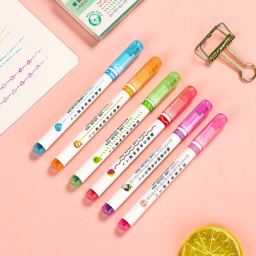 🔥Hot Sale🔥Dual Tip Pens with 6 Different Curve Shapes Fine Tips