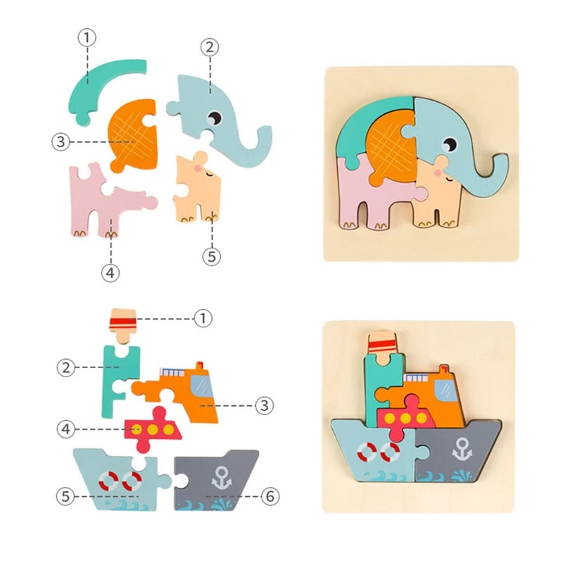 🎁Christmas Hot Sale 49% OFF🔥Children 3D Wooden Puzzle Toys