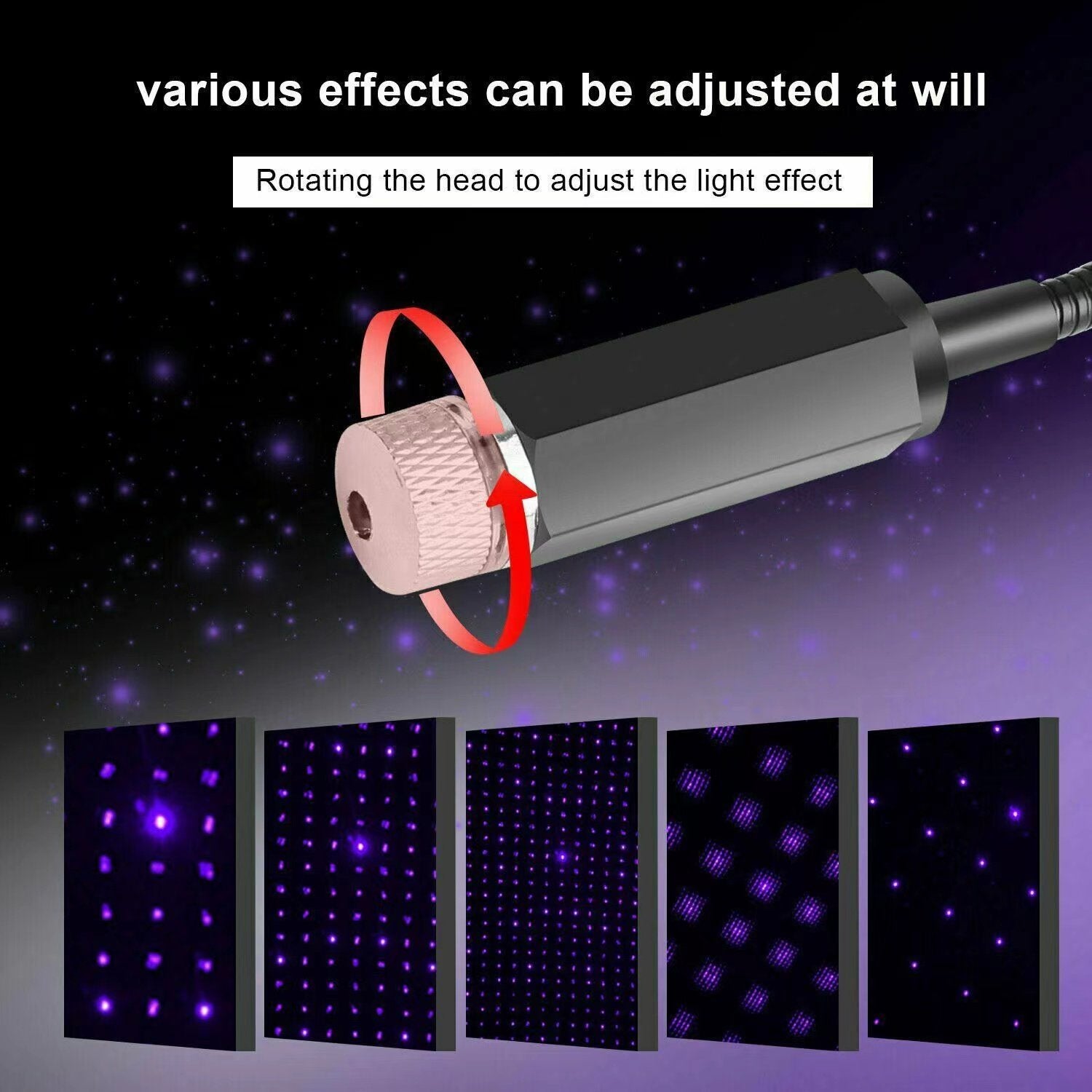 USB Light car star projector