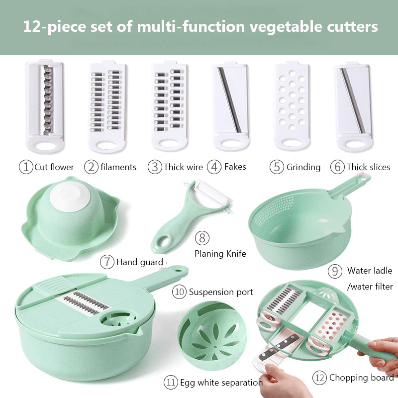 12-piece set of multi-function vegetable cutters