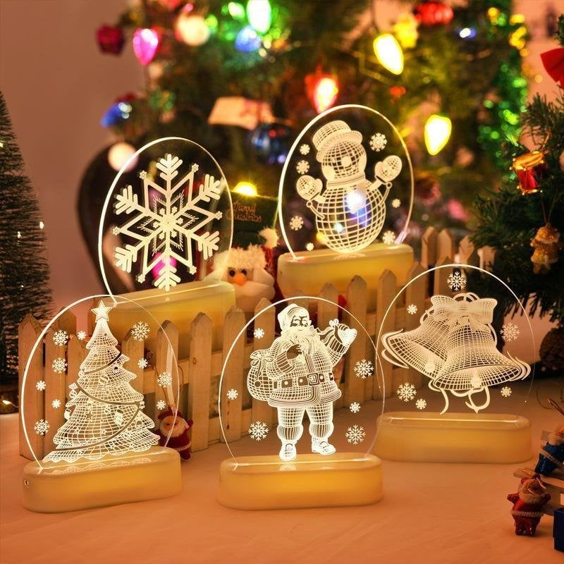 The New 2022 Santa Claus snowman Christmas Tree Lights bedroom decor night lights