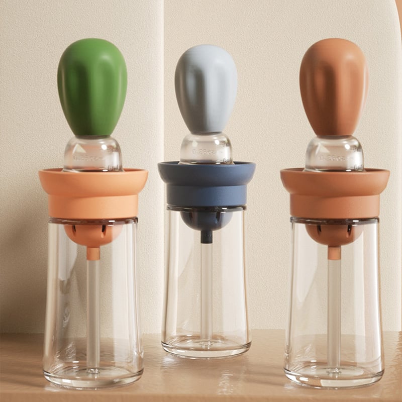 Glass Oil Bottle with Silicone Brush