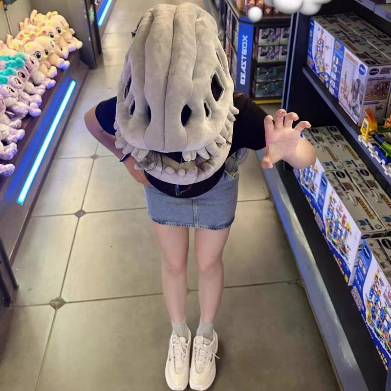 🎅Christmas Sale🎅New Dinosaur Skeleton Headgear Mask Tyrannosaurus Skull Domineering Funny Dinosaur Bone Doll Gift