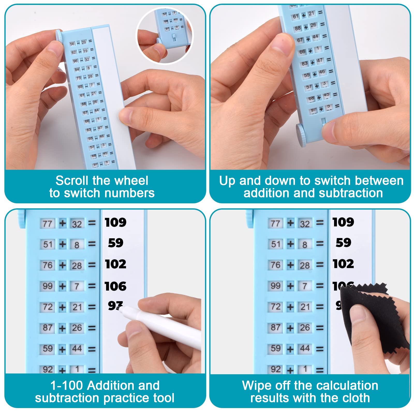 🔥Smart Math Writing Tablet 💗Mixed operations from 1 to 100