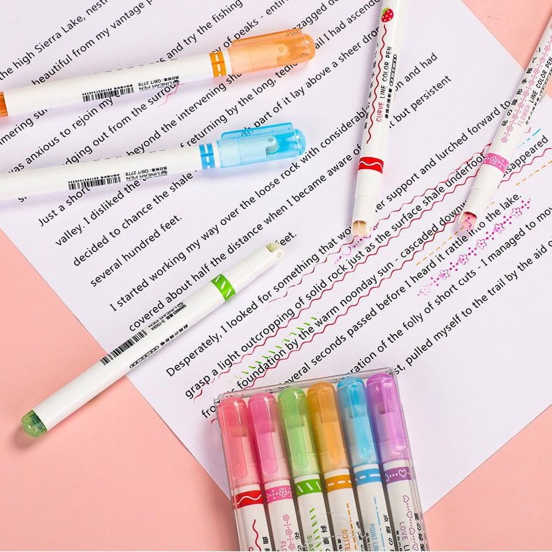 🔥Hot Sale🔥Dual Tip Pens with 6 Different Curve Shapes Fine Tips