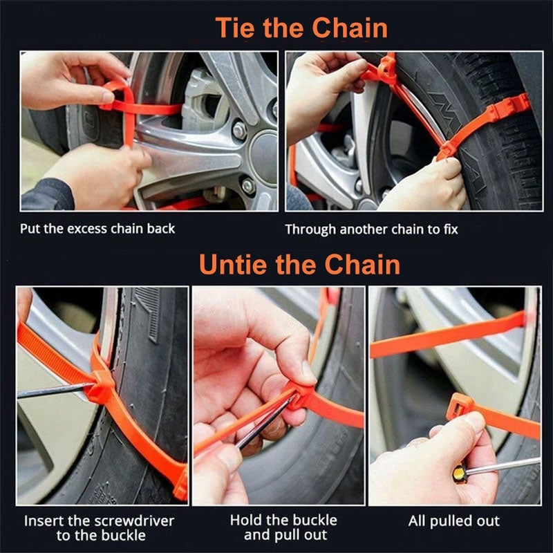 (🎅Flash Sale-49% Off ) Universal Car Tire Snow Chains Anti-skid (5PCS)