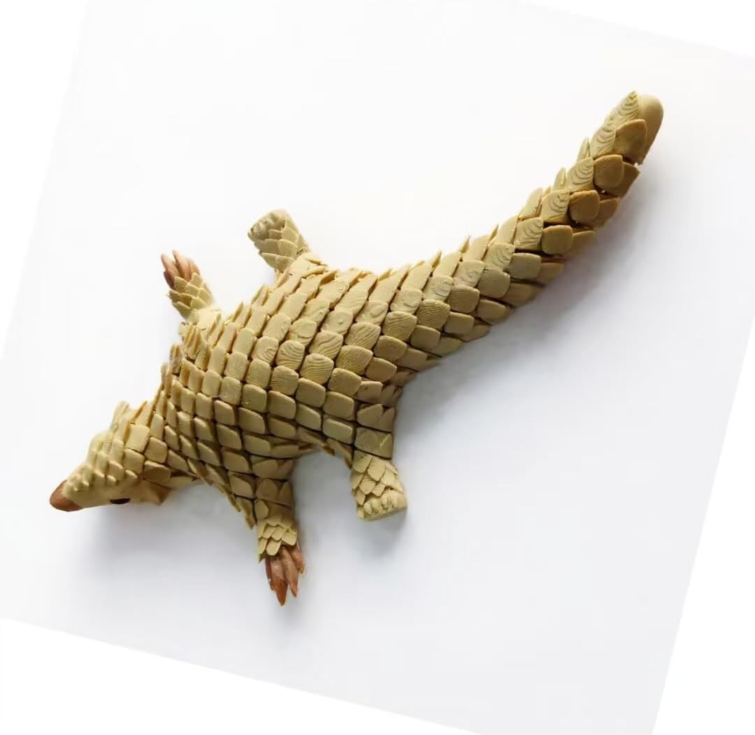 3D Pangolin Figurine, Articulated Pangolin Toy