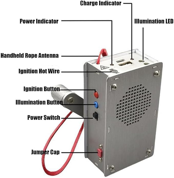 🔋 Hand-Crank Emergency Power Station – Flashlight, Lighter & Power Bank (1000mAh)
