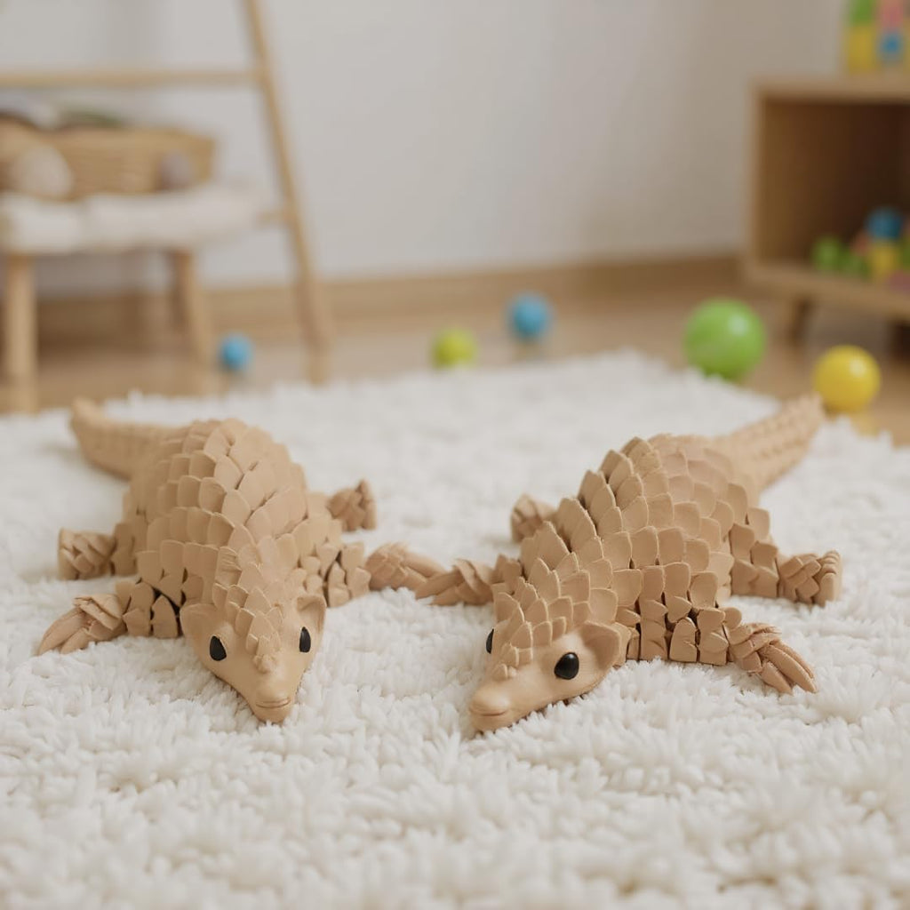 3D Pangolin Figurine, Articulated Pangolin Toy