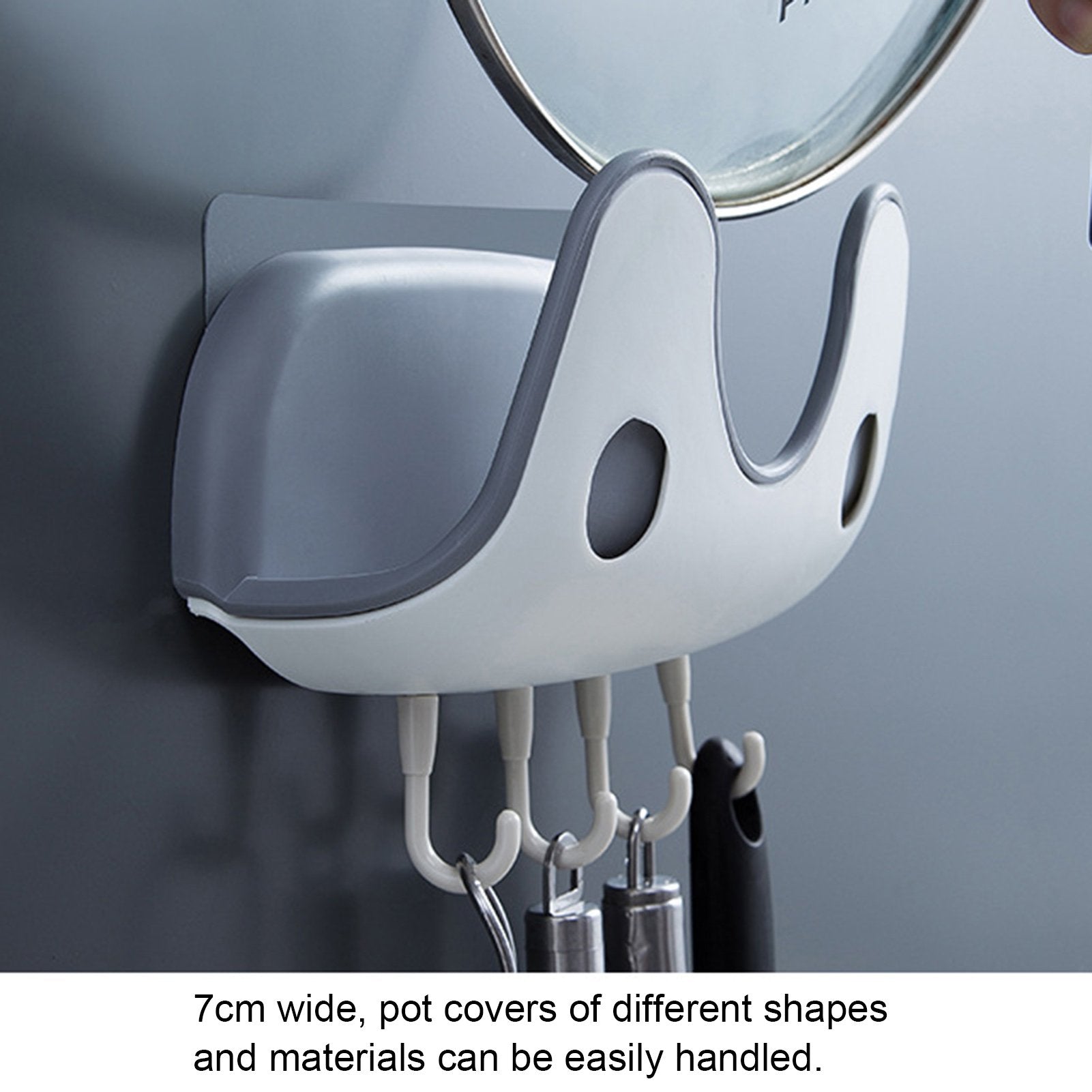 (🎅Christmas PRE SALE -49% OFF) Wall Mounted Pan Lid Rack  Double Layer Punch Free Pot Rack-🔥Best Selling 🔥