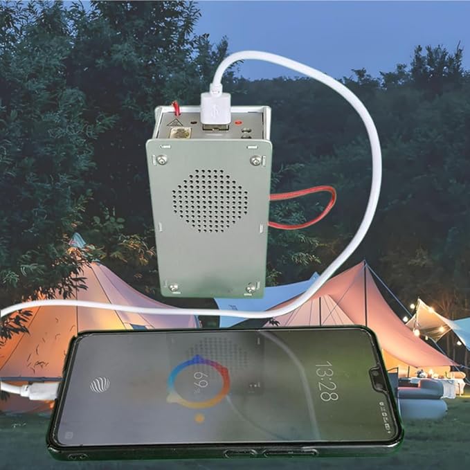 🔋 Hand-Crank Emergency Power Station – Flashlight, Lighter & Power Bank (1000mAh)