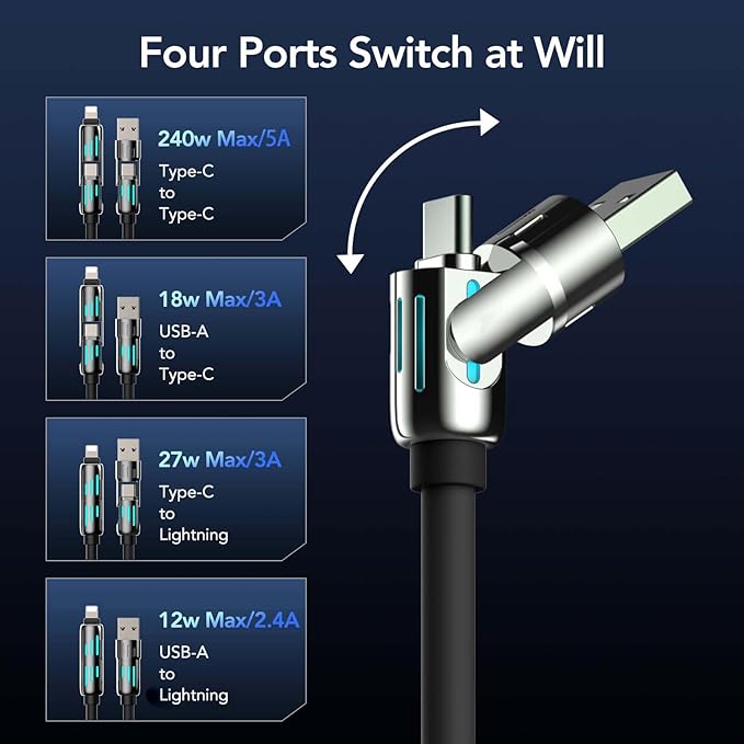 ⚡4-in-1 USB Charging Cable fast charging