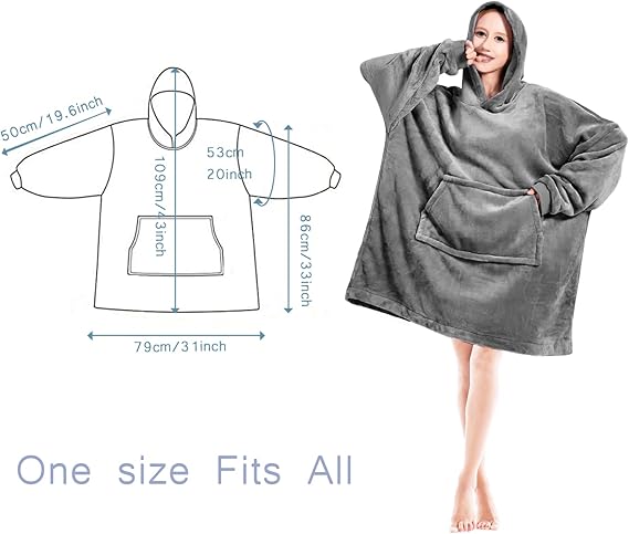 Wearable Blanket Hoodie Comfy Sweatshirt