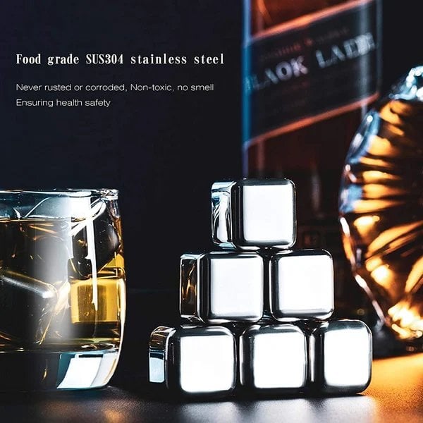 Metal Ice Cubes Chilling Stones