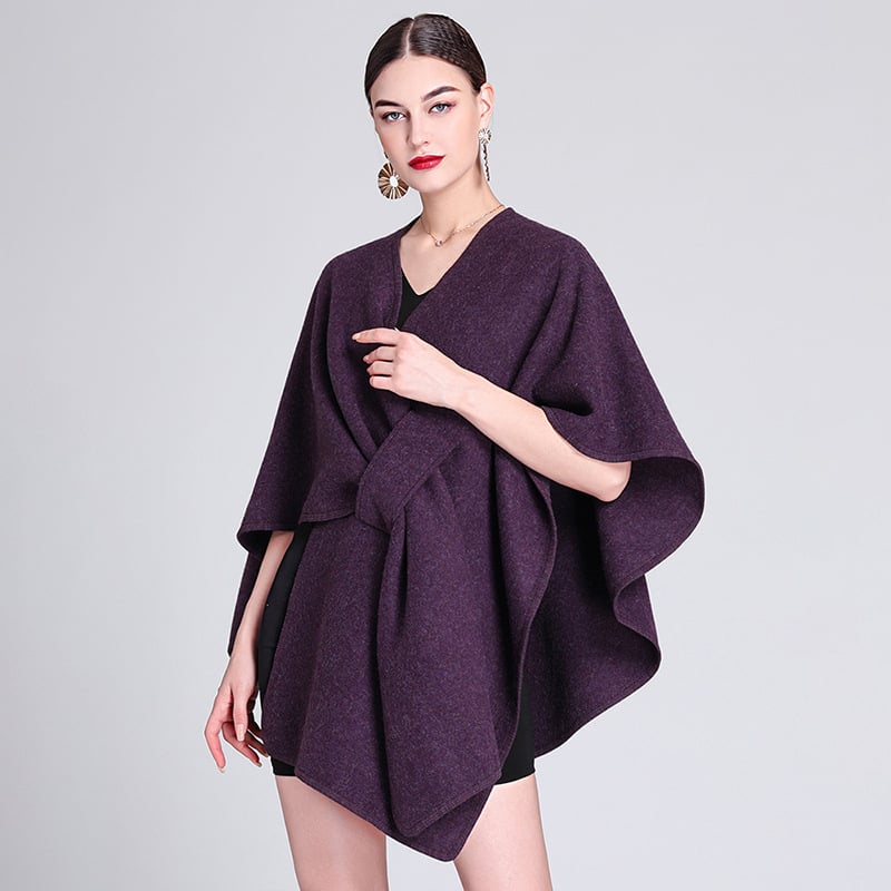 🏆Flash Sale⚡69K+ ✨2025 NEW Women's Solid Color Cashmere Cape Shawl