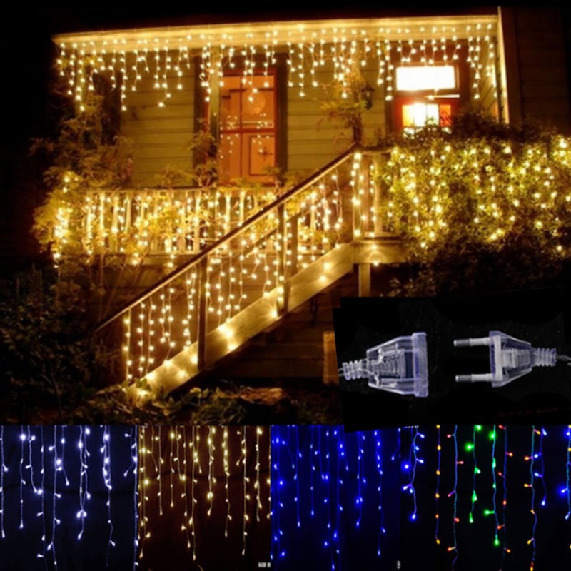 Outdoor Decorations -400 LED 33ft 8 Modes Curtain Fairy String Light