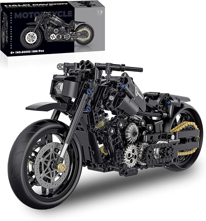 Technic Motorcycle Building Set, 1:8 Scale Motorcycle Model Kit for Adults
