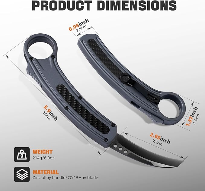 Carbon Fiber Overlay Outdoor Camping OTF Tactical Handle EDC Folding Knife