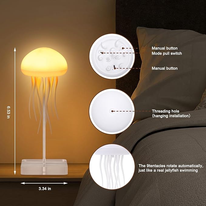 Jellyfish Lamp, Voice Control Jellyfish Lamp with Dancing Legs