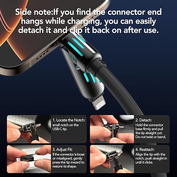 ⚡4-in-1 USB Charging Cable fast charging