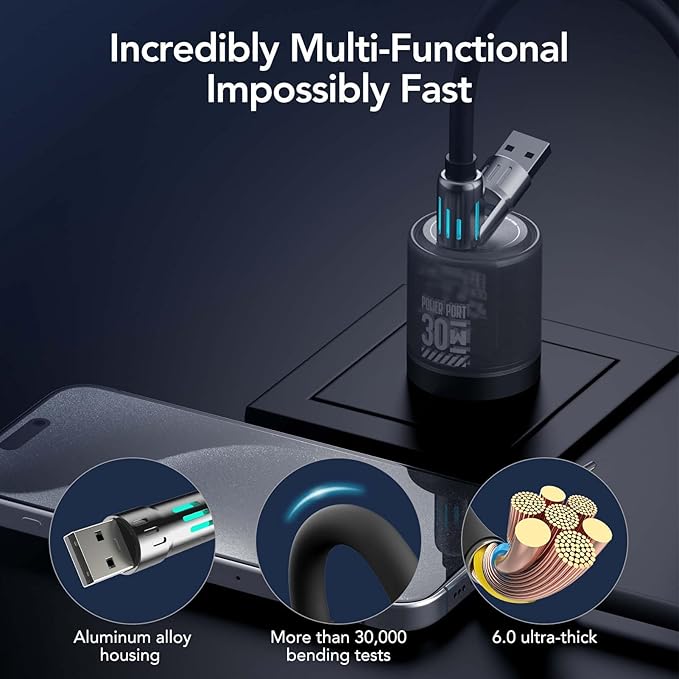 ⚡4-in-1 USB Charging Cable fast charging