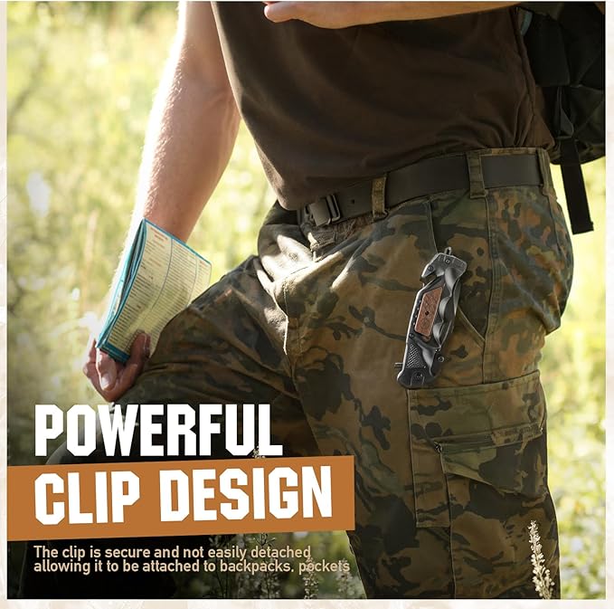 Pocket Knife for Men Folding Tactical Knives Ideal Work Survival Camping Hunting Hiking and EDC