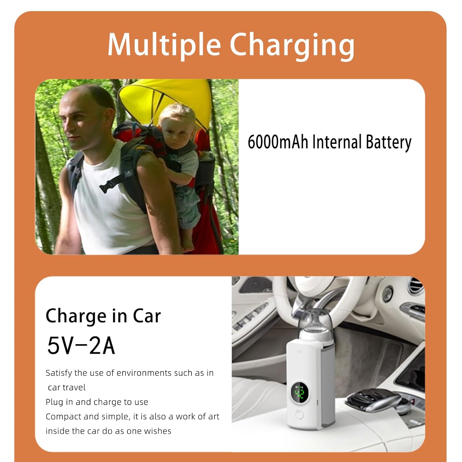 Portable Baby Milk Warmer 1 year warranty