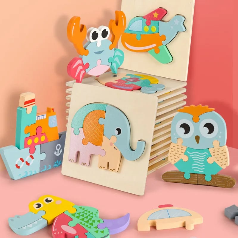 🎁Christmas Hot Sale 49% OFF🔥Children 3D Wooden Puzzle Toys
