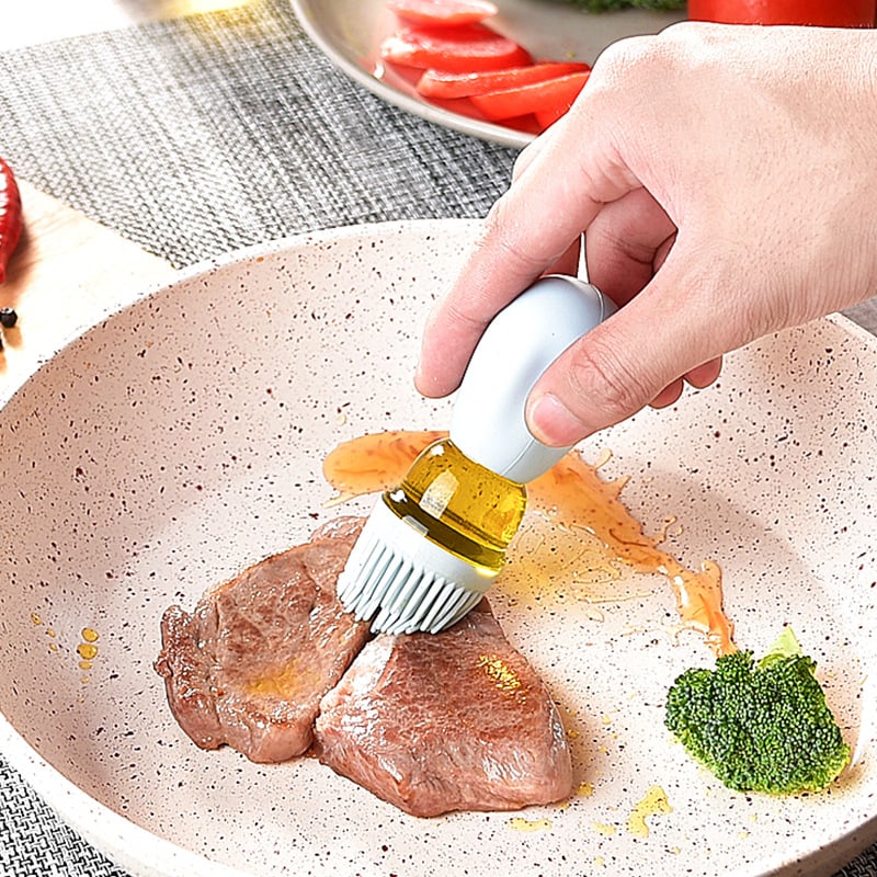 Glass Oil Bottle with Silicone Brush