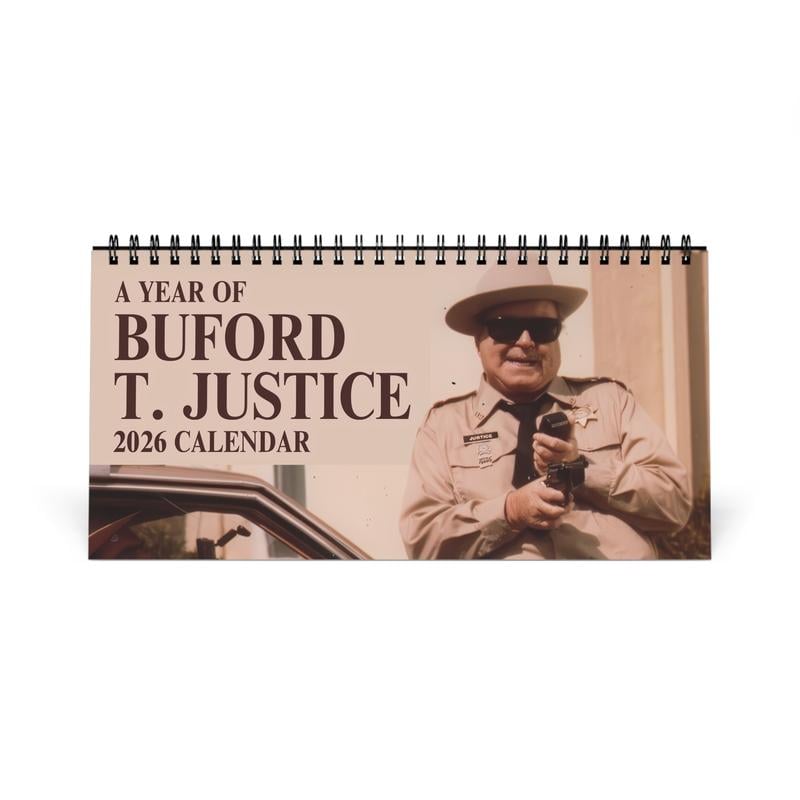 Sheriff Buford Inspired Wall Calendar 2026 - Smokeyy and the Badiit Theme - Unique Christmas & Holiday Gift Idea