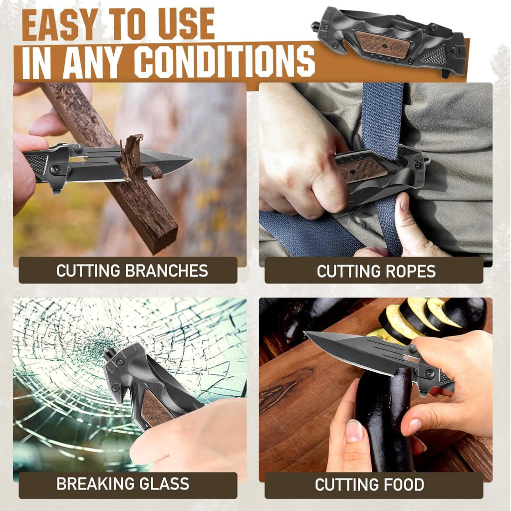 Pocket Knife for Men Folding Tactical Knives Ideal Work Survival Camping Hunting Hiking and EDC