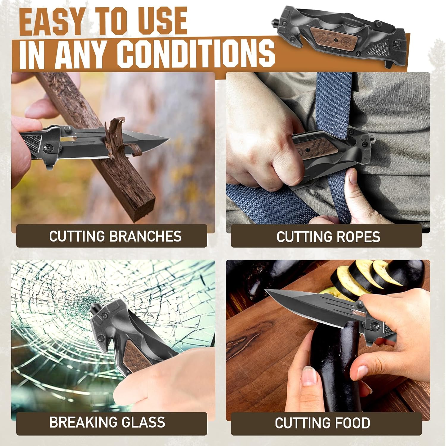 Pocket Knife for Men Folding Tactical Knives Ideal Work Survival Camping Hunting Hiking and EDC