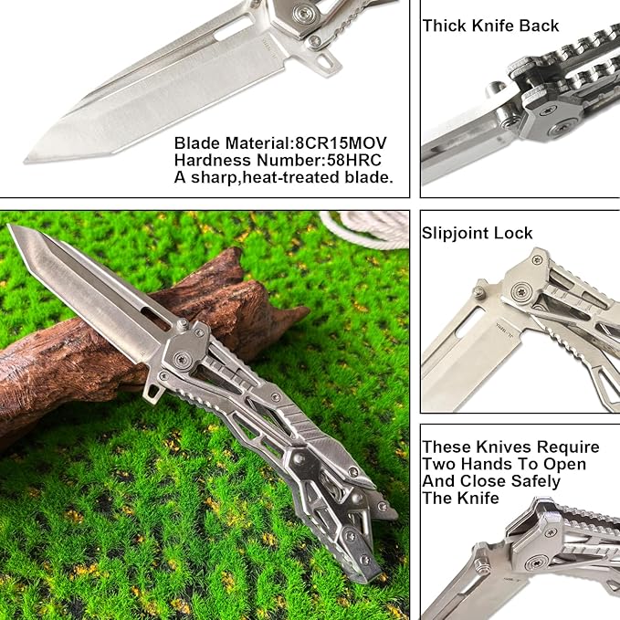 8.4-inch folding stainless steel pocket knife