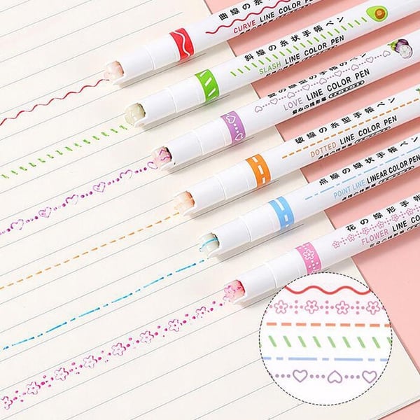 🔥Hot Sale🔥Dual Tip Pens with 6 Different Curve Shapes Fine Tips