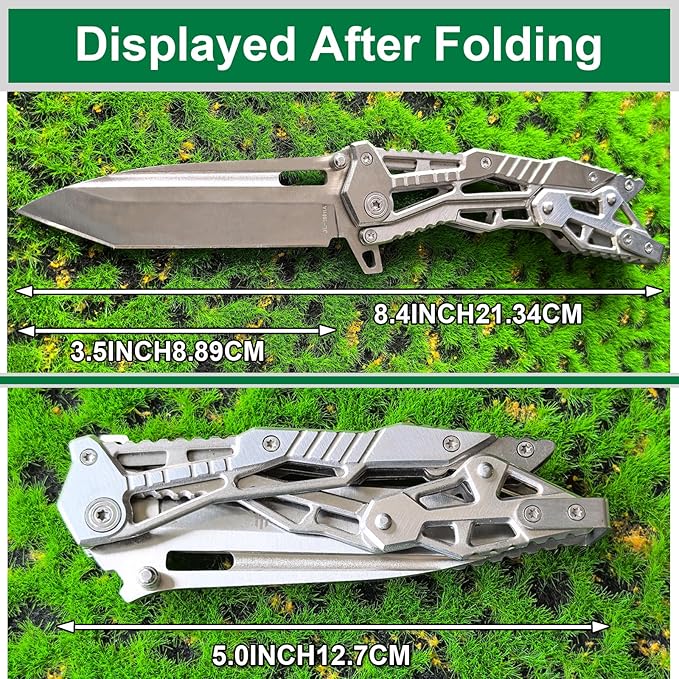 8.4-inch folding stainless steel pocket knife