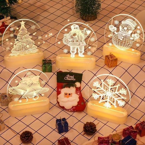 The New 2022 Santa Claus snowman Christmas Tree Lights bedroom decor night lights