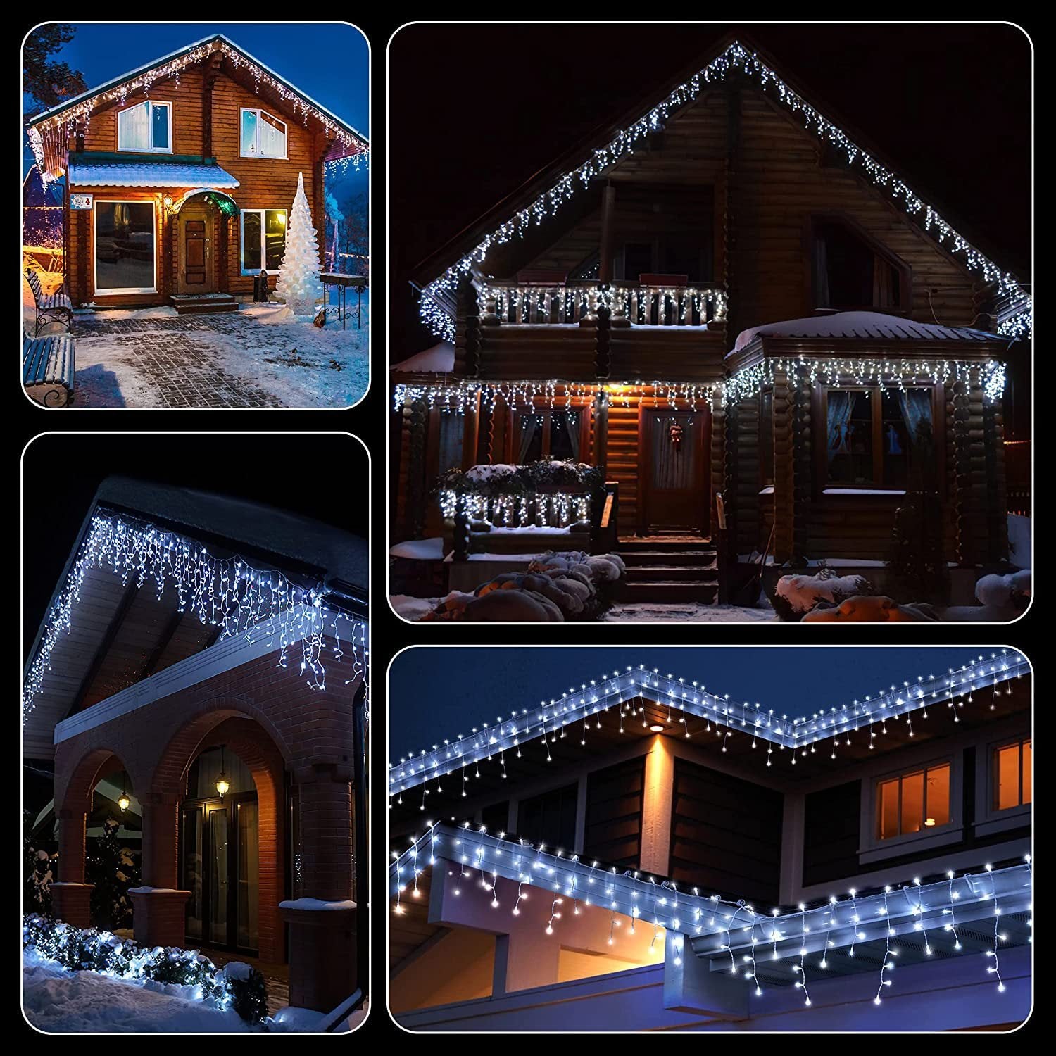 Outdoor Decorations -400 LED 33ft 8 Modes Curtain Fairy String Light
