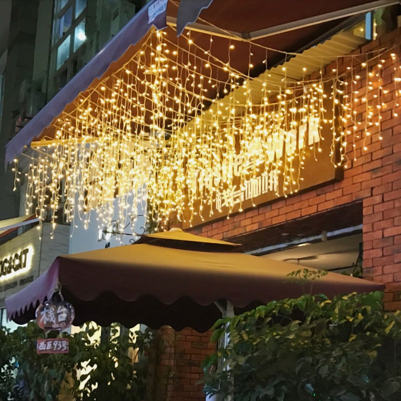 Outdoor Decorations -400 LED 33ft 8 Modes Curtain Fairy String Light