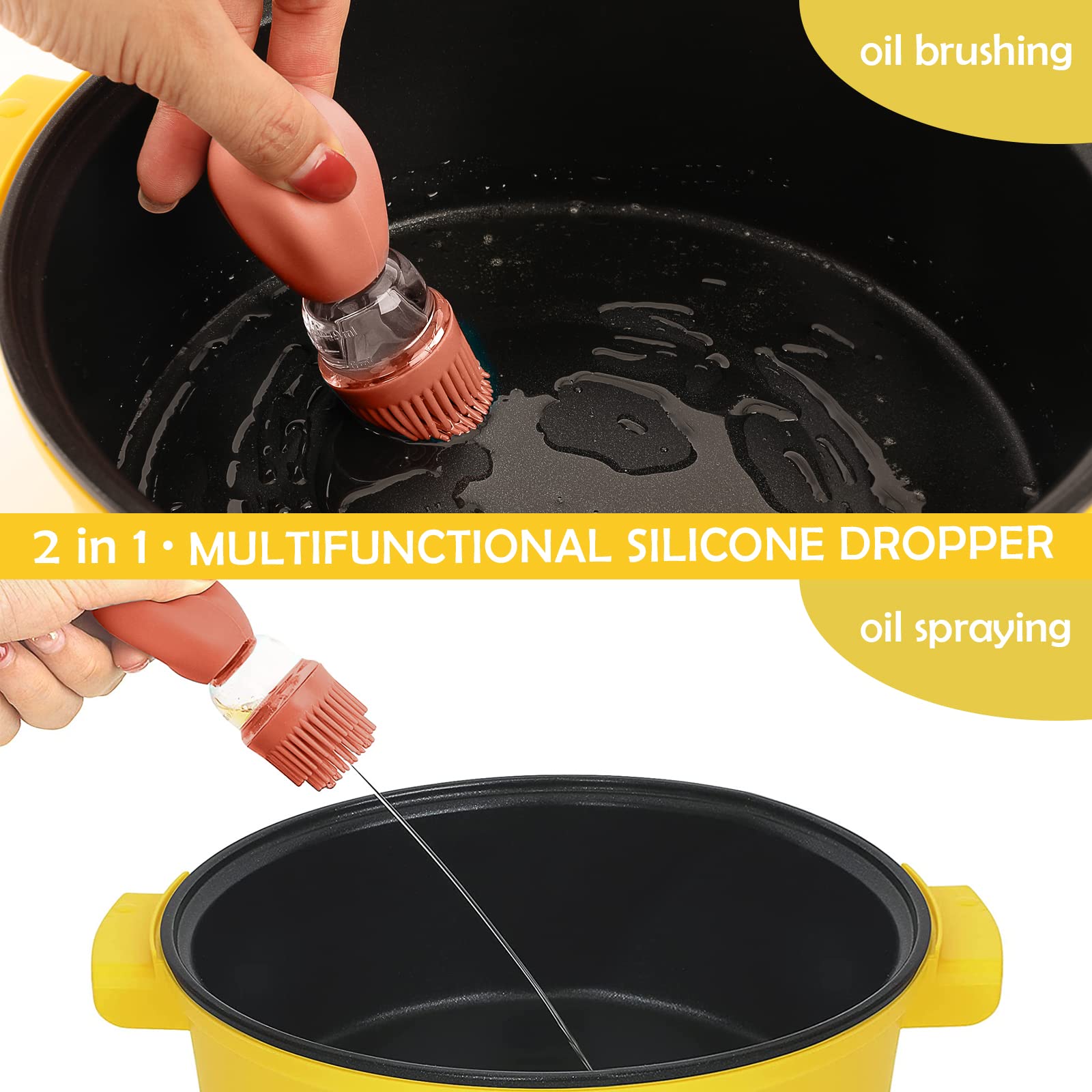 Glass Oil Bottle with Silicone Brush