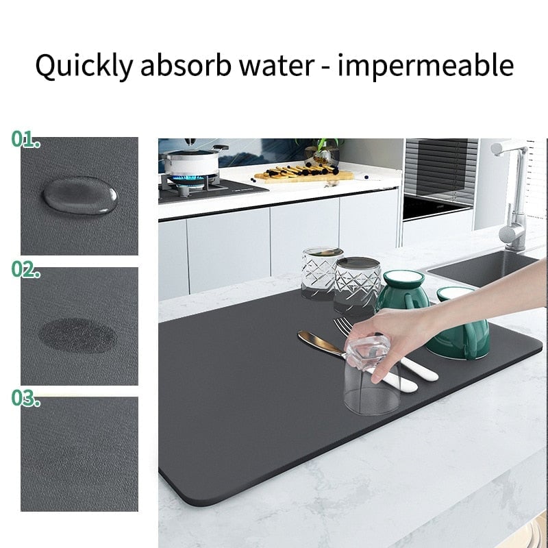 🔥2023 New Kitchen Super Absorbent Draining Mat