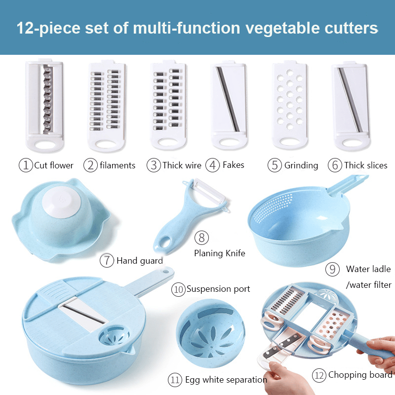 12-piece set of multi-function vegetable cutters