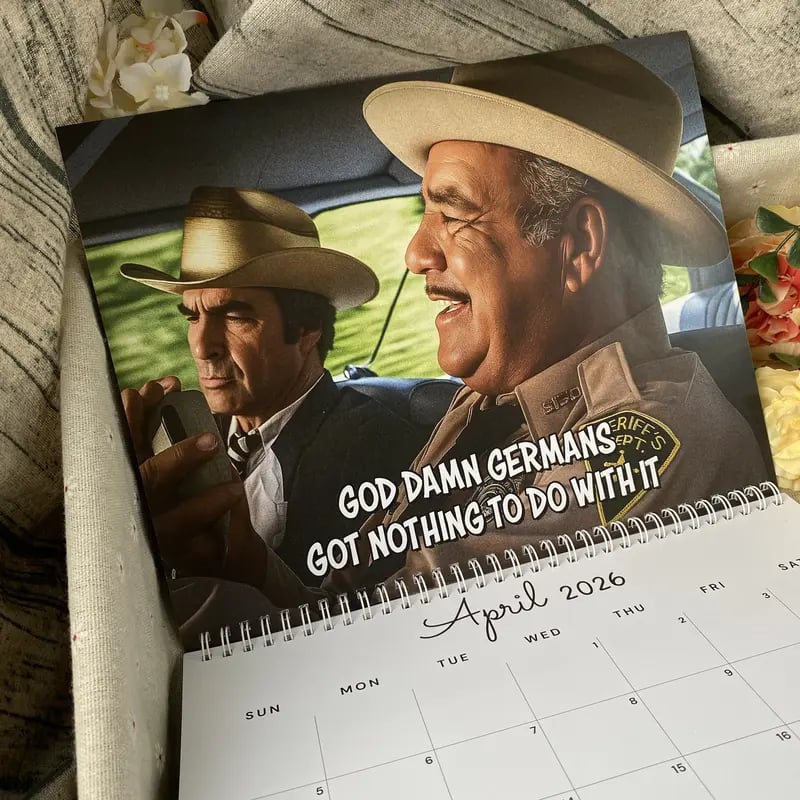 Sheriff Buford Inspired Wall Calendar 2026 - Smokeyy and the Badiit Theme - Unique Christmas & Holiday Gift Idea
